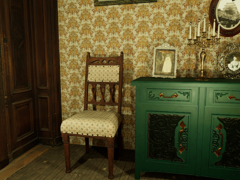 Victorian Room Highly Detailed 3D मॉडल