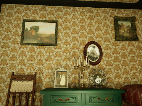 Victorian Room Highly Detailed 3D मॉडल