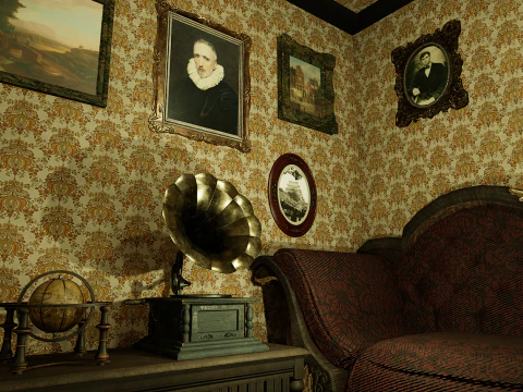 Victorian Room Highly Detailed 3D Model