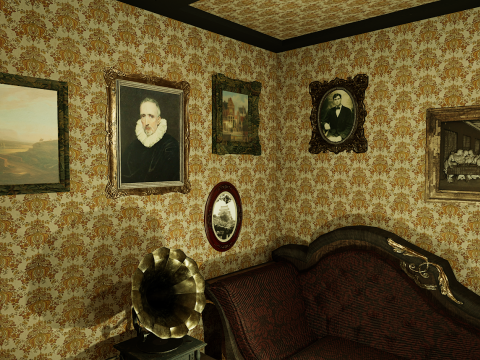 Victorian Room Highly Detailed 3D मॉडल