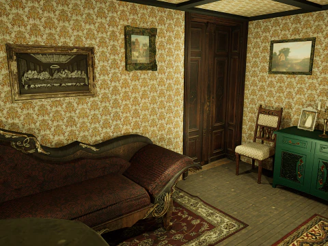 Victorian Room Highly Detailed 3D Model