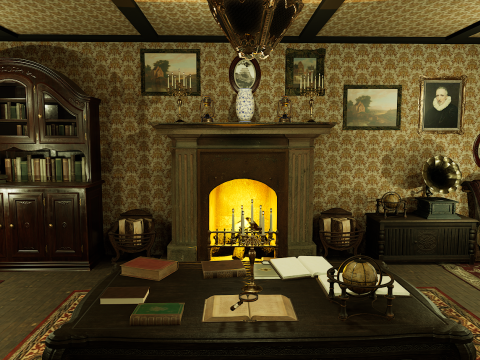 Victorian Room Highly Detailed 3D मॉडल