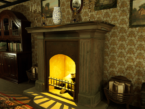 Victorian Room Highly Detailed 3D मॉडल