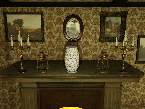 Victorian Room Highly Detailed 3D मॉडल