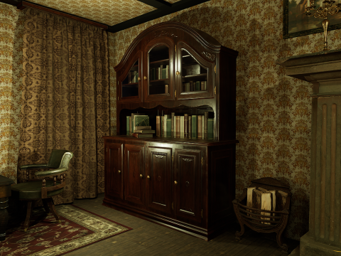 Victorian Room Highly Detailed 3D मॉडल