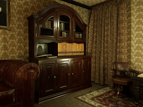Victorian Room Highly Detailed 3D मॉडल