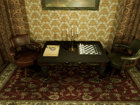 Victorian Room Highly Detailed 3D मॉडल