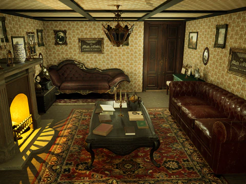 Victorian Room Highly Detailed 3D Model