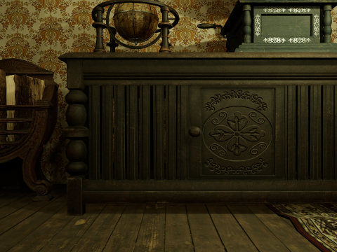 Victorian Room Highly Detailed 3D मॉडल