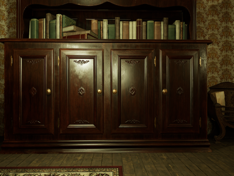 Victorian Room Highly Detailed 3D मॉडल