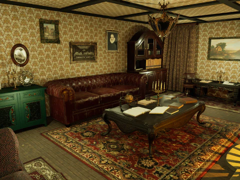 Victorian Room Highly Detailed 3D Model