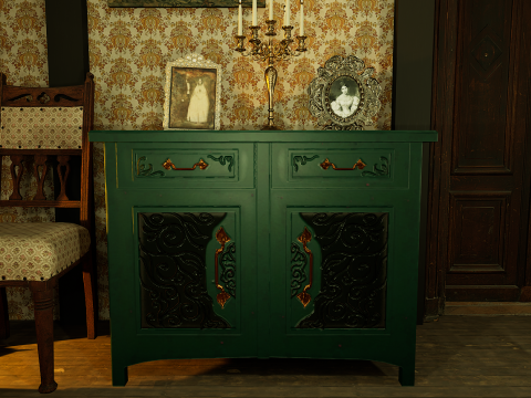 Victorian Living Room Highly Detailed 3D-Modell
