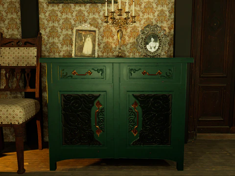 Victorian Living Room Highly Detailed 3D Model