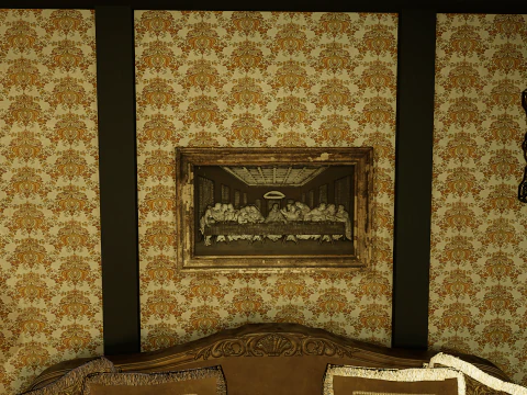 Victorian Living Room Highly Detailed 3D Model