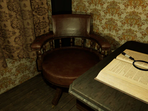 Victorian Living Room Highly Detailed 3D Model