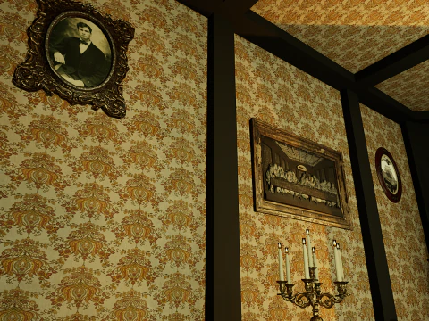 Victorian Living Room Highly Detailed 3D Model