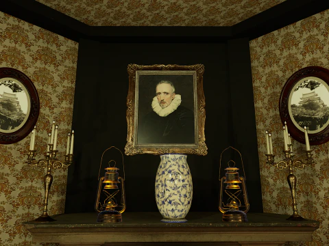 Victorian Living Room Highly Detailed 3D Model