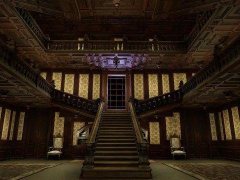 Mega palazzo vittoriano a tre piani Modello 3D