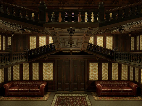 Three Story Mega Victorian Mansion-Hotel 3D Model