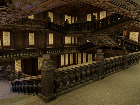 Three Story Mega Victorian Mansion-Hotel 3D Model