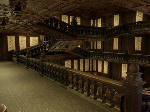 Three Story Mega Victorian Mansion-Hotel 3D Model