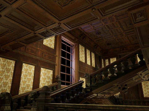 Three Story Mega Victorian Mansion-Hotel 3D Model