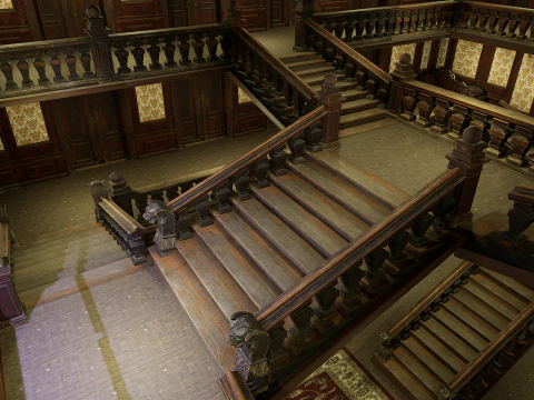 Three Story Mega Victorian Mansion-Hotel 3D Model