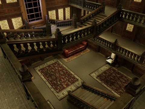 Three Story Mega Victorian Mansion-Hotel 3D Model