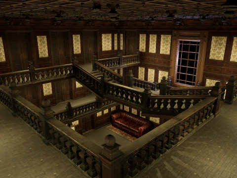 Three Story Mega Victorian Mansion-Hotel 3D Model