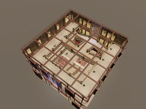 Three Story Mega Victorian Mansion-Hotel 3D Model