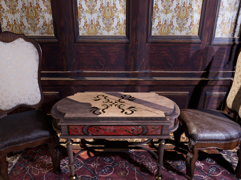 Cozy Victorian Room with Fireplace 3D Model