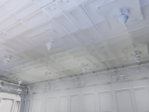 Cozy Victorian Room with Fireplace 3D Model