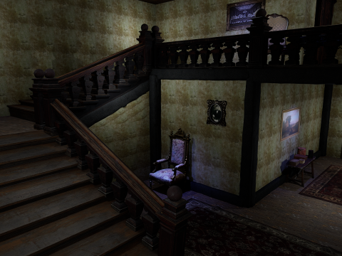 Abandoned Old Horror Mansion Room Model 3D