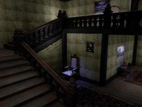 Quarto abandonado da antiga mans&atilde;o de terror Modelo 3D