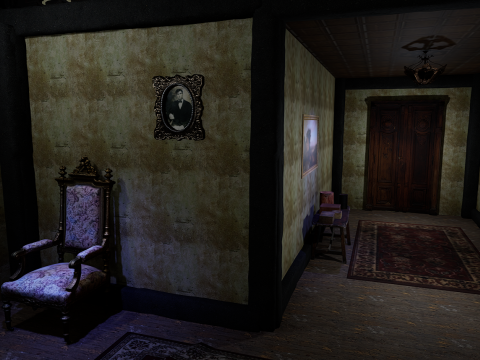 Abandoned Old Horror Mansion Room 3D Model