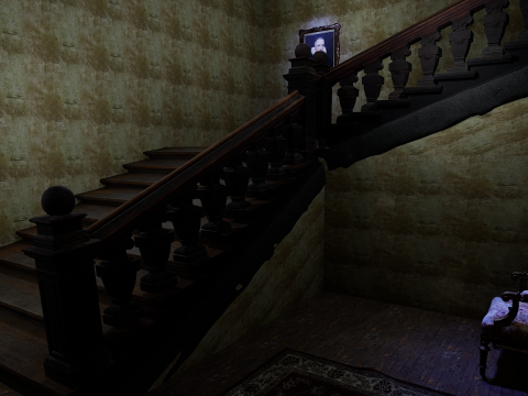 Abandoned Old Horror Mansion Room 3D Model