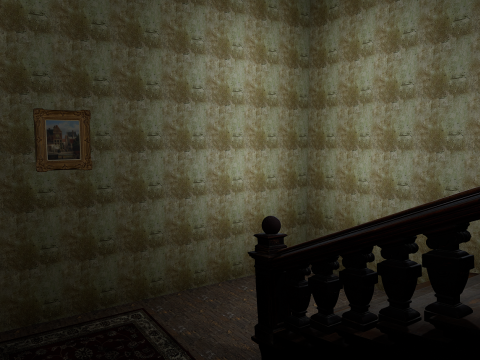 Abandoned Old Horror Mansion Room 3D Model