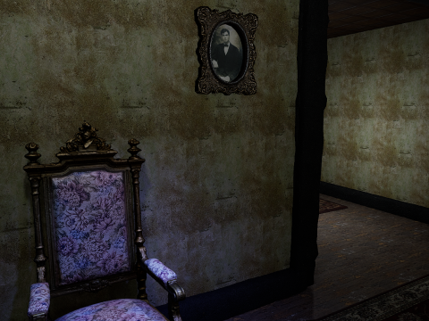 Abandoned Old Horror Mansion Room 3D Model