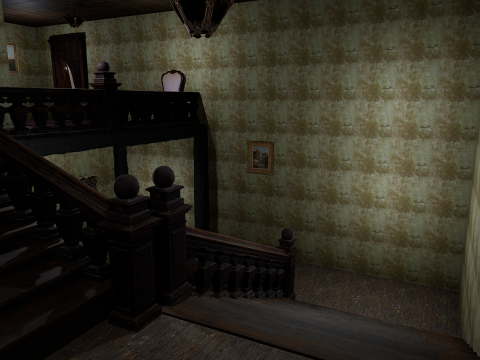 Abandoned Old Horror Mansion Room 3D Model