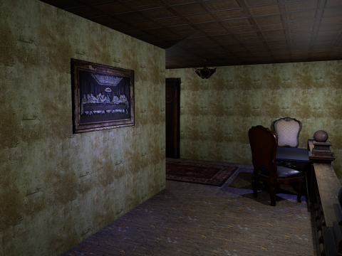 Abandoned Old Horror Mansion Room 3D Model