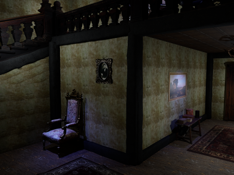 Abandoned Old Horror Mansion Room 3D Model