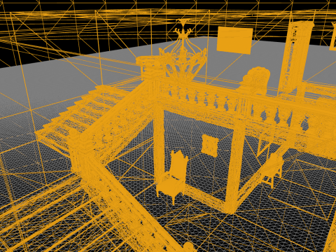 Abandoned Old Horror Mansion Room 3D Model