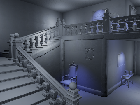 Abandoned Old Horror Mansion Room 3D Model