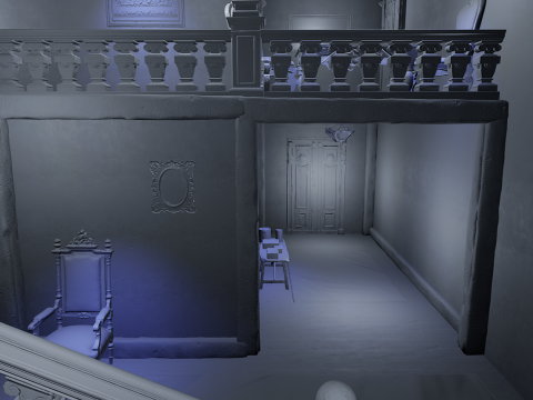 Abandoned Old Horror Mansion Room 3D Model