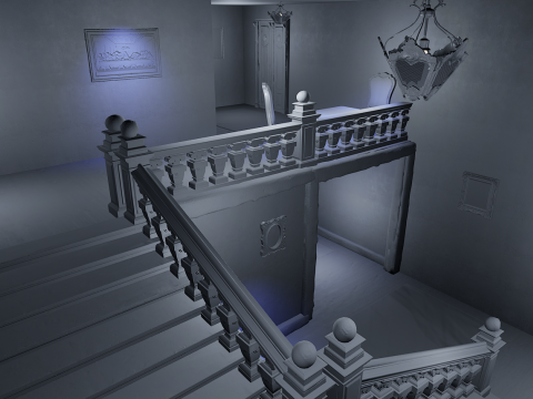 Abandoned Old Horror Mansion Room 3D Model