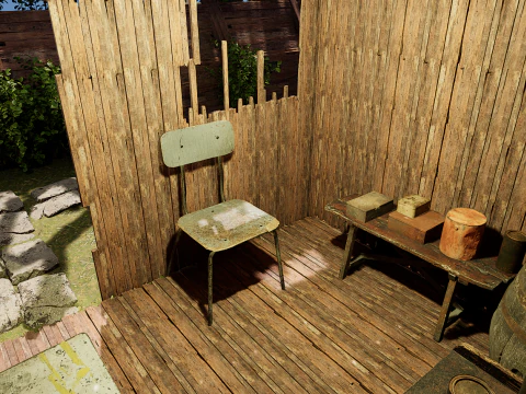 Wooden Log Cabin in a Fantasy Forest 3D Model