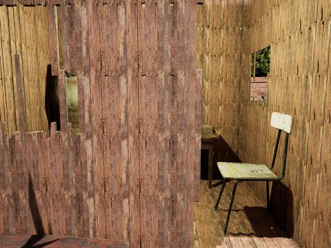 Wooden Log Cabin in a Fantasy Forest Modello 3D