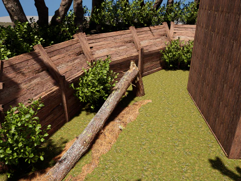 Wooden Log Cabin in a Fantasy Forest 3D Model