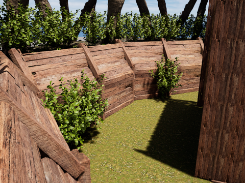 Wooden Log Cabin in a Fantasy Forest Modello 3D