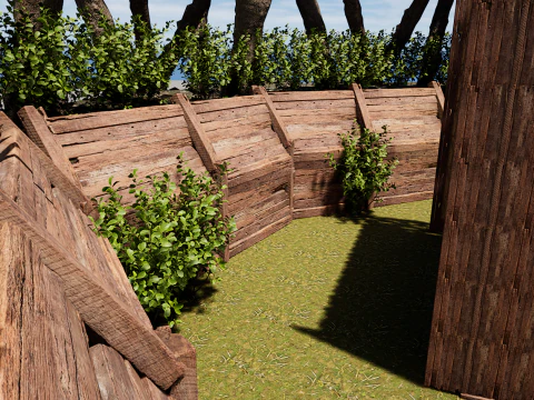 Wooden Log Cabin in a Fantasy Forest 3D Model